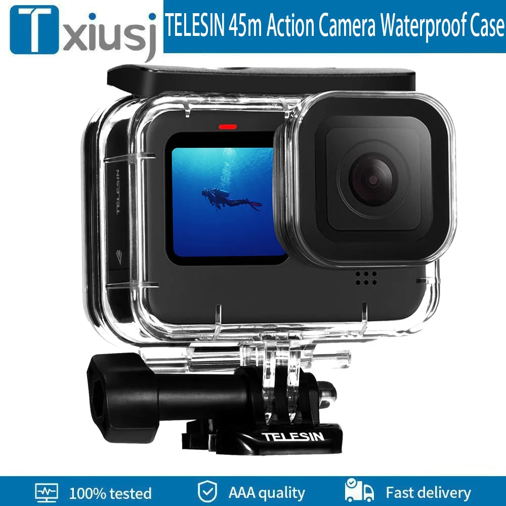 

TELESIN 45M Action Camera For DJI Action 3 4 Waterproof Case Underwater Diving Housing Cover For DJI OSMO Action 3 4 Accessories