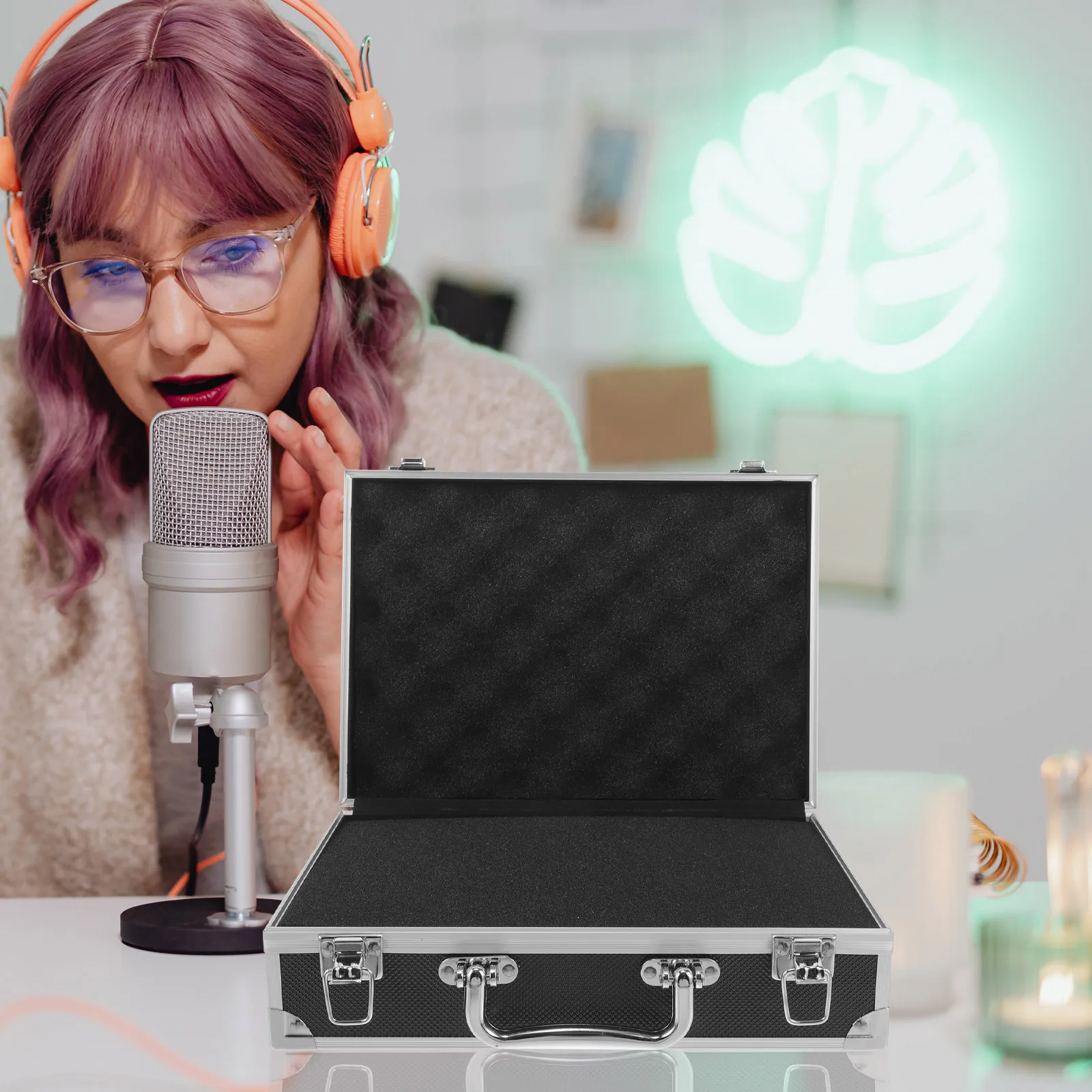 Heavy Duty Aluminum Tool Case Portable Document Instrument Storage Box with Sponge Lining Metal Briefcase for Office Field Use