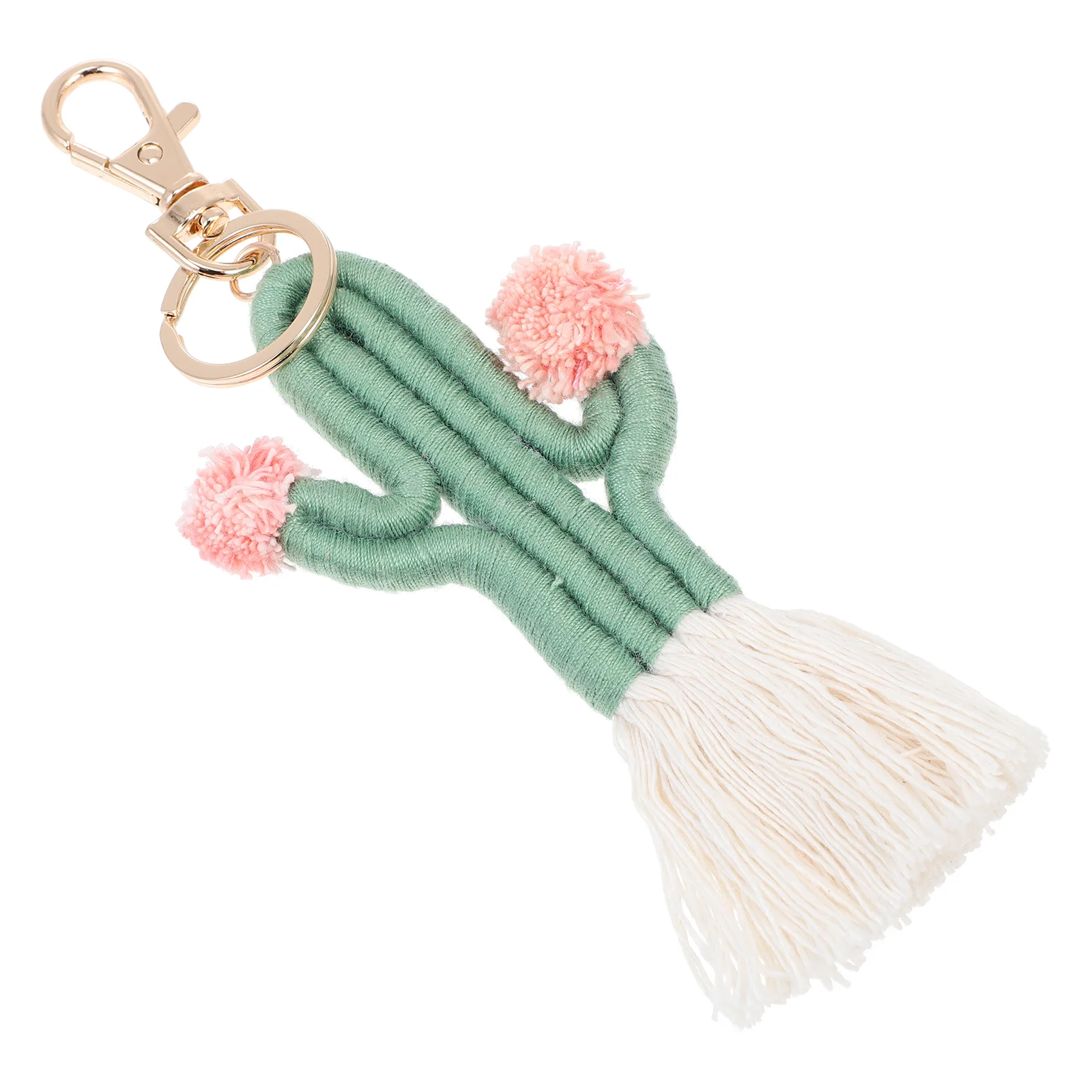 Decora ciondolo cactus Portafoglio da donna Portachiavi con ciondoli Corda di cotone Appeso iniziale