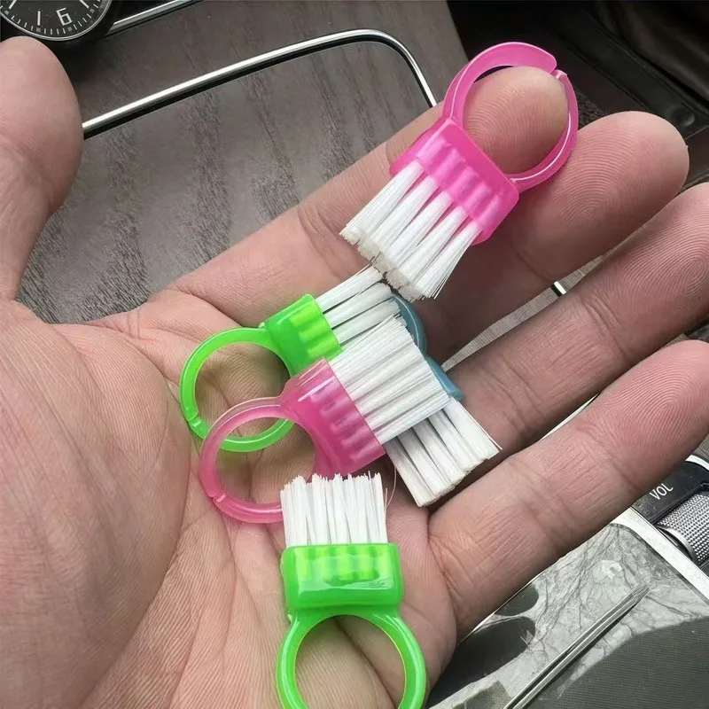 28 pcs Portable Nail Brush Portable Finger Loop Design, designed for Jewelry Cleaning, Random Color Assortment