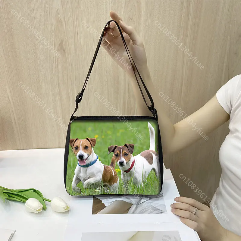 Cute Jack Russell Terrier Print Messenger Bag Women Handbag Cartoon Dog Clutch Girl Shoulder Bag ForTravel Casual Tote Bags