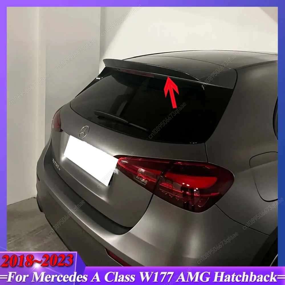 

Для Mercedes Benz A Class W177 A180 A200 A220 A35 AMG Hatchback 2018-2023 ABS Автомобильный спойлер на заднюю крышу багажника, комплекты кузова, тюнинг