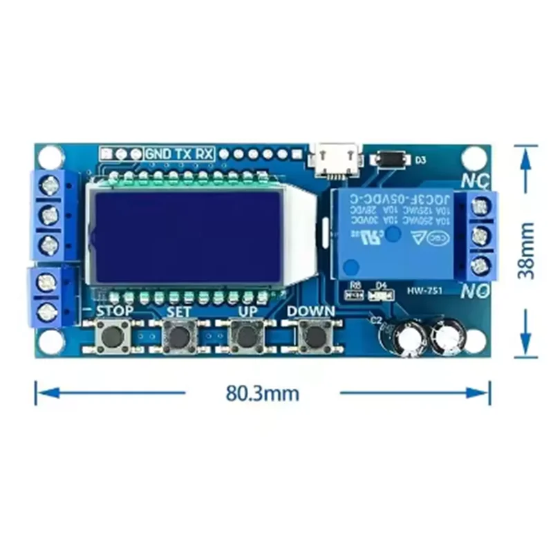 Relay module delay power-off disconnection triggering delay cycle timing circuit switch XY-LJ02