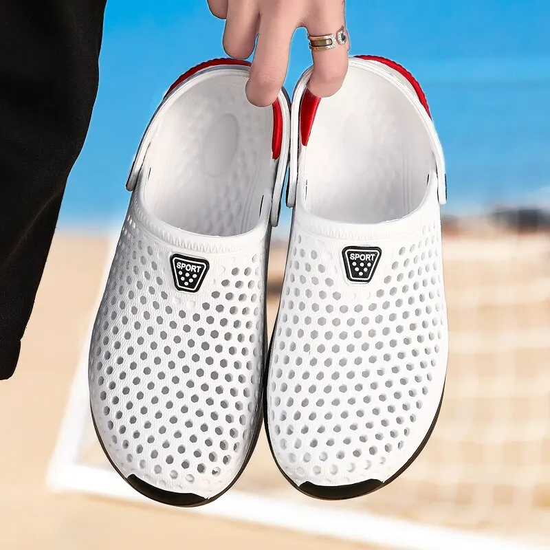 Mode Sport Sandales De Plage Hommes Anti Slip Épaisse Semelle Slide Pantoufles Léger D'été Tongs Jardin Chaussures D'eau