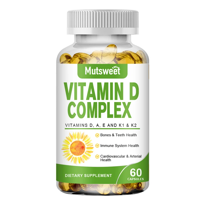 MUTSWEET Vitamin D Capsules Calcium Absorb Teeth&Bone Immune Nerve Health Muscle Stamina Energy Level Nutrition Diet Supplement