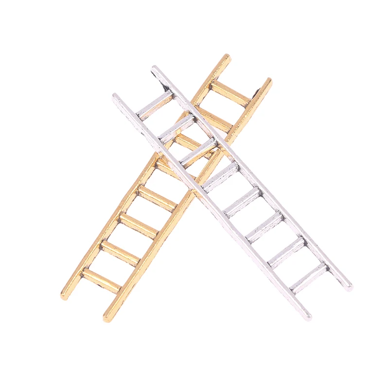 Dollhouse Miniature Metal Ladder Stairs, Pretend Play Brinquedos, Acessórios para Móveis, Doll House, Home Decor, Kids, 5Pcs