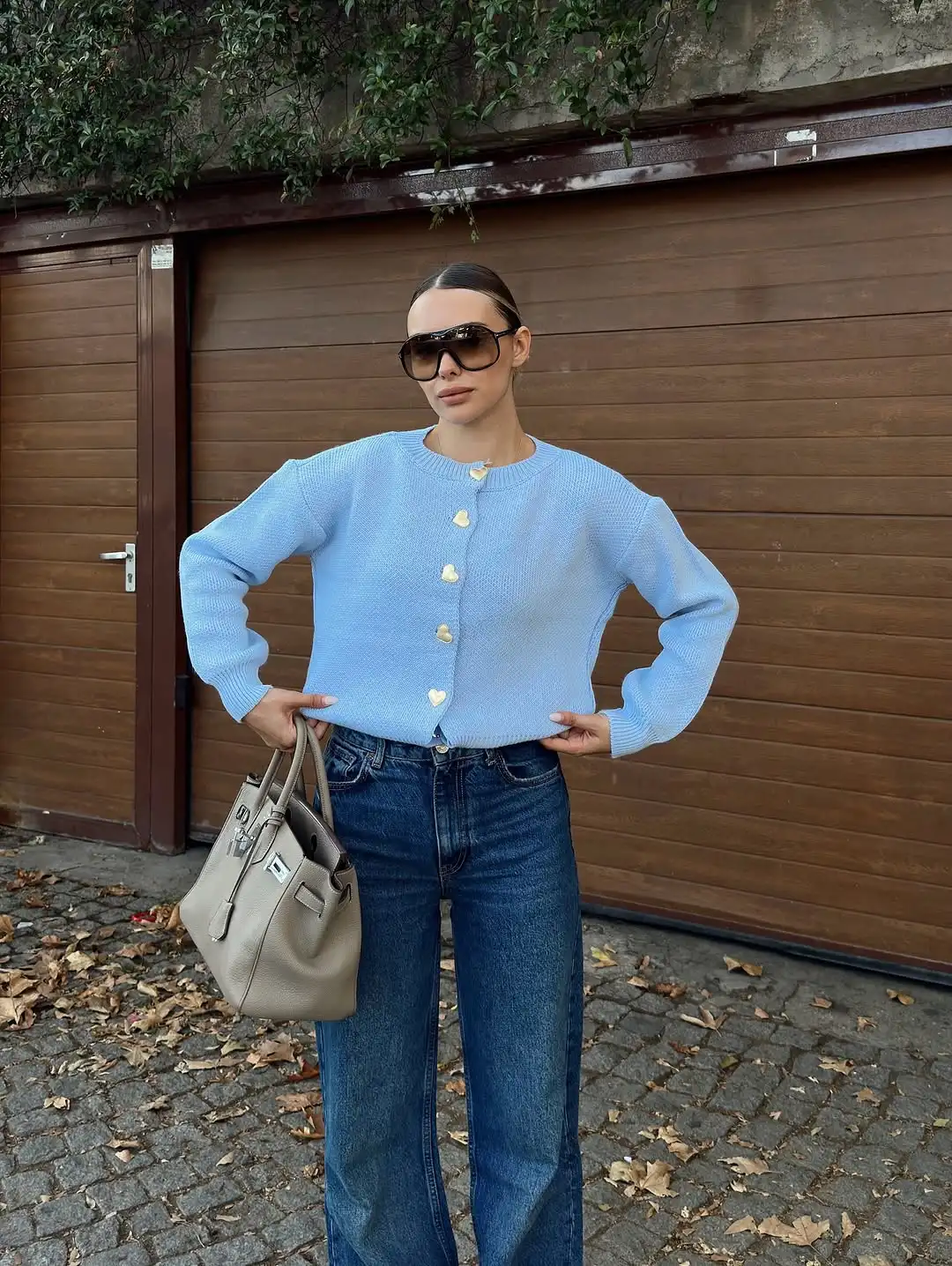 Suéter informal de punto de Color liso para mujer, cárdigan holgado de manga larga con cuello redondo a la moda, prendas de vestir para ir al trabajo