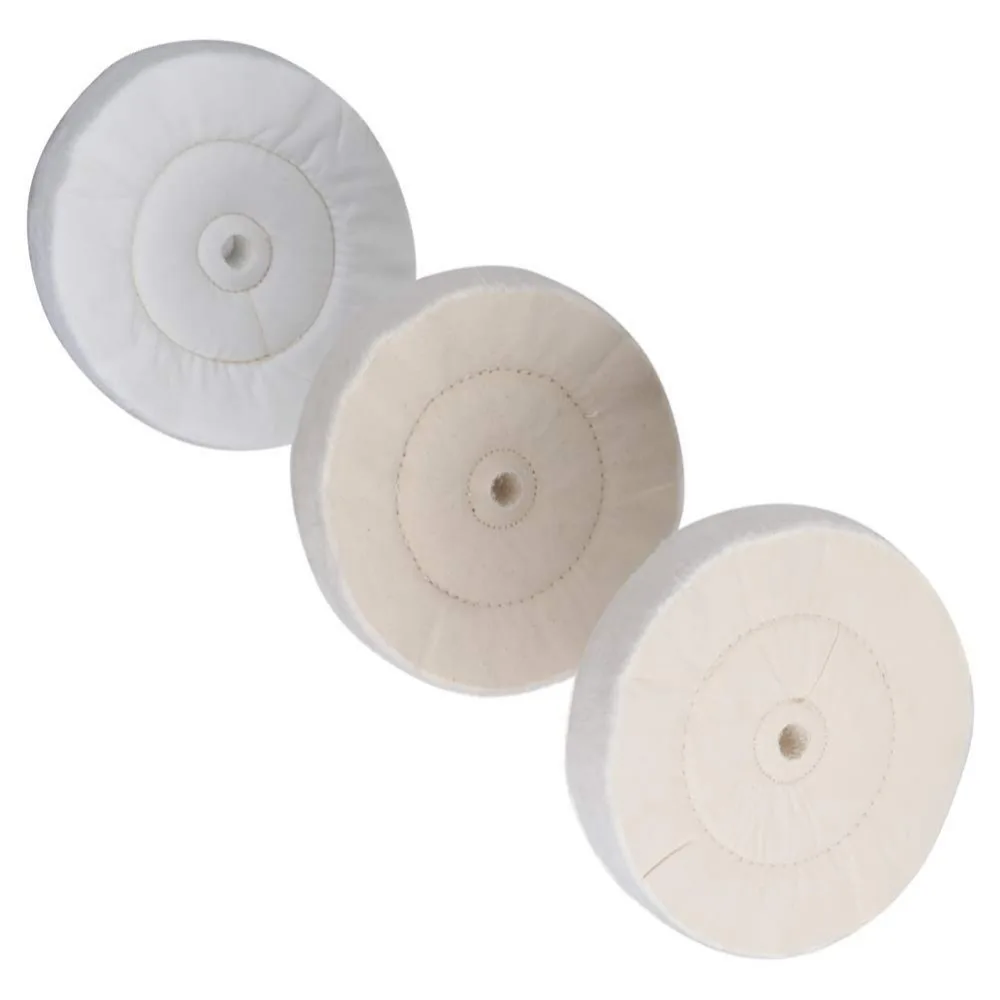 

Three Layer Cotton Flannel Cloth Buffing Wheel Set for Wood Lathe with 3/4 Inch Arbor Hole 3 Pack