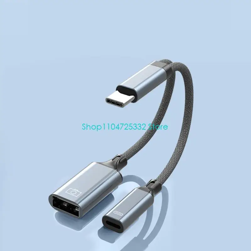 P5EA Braide USB C адаптер-разветвитель для зарядки наушников Быстрая передача данных USB C на наушники и адаптер для зарядки