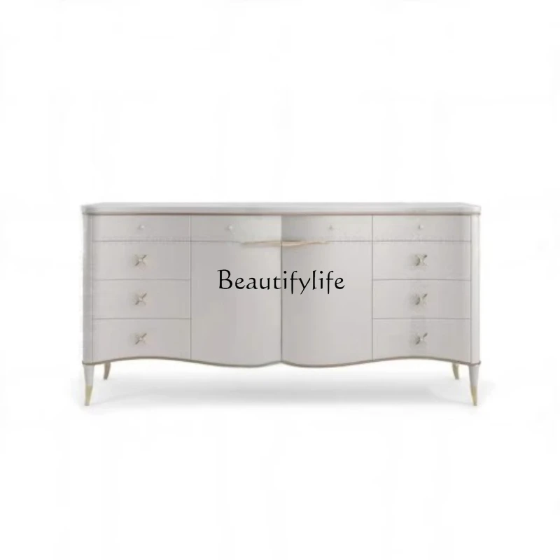

American light luxury dining side cabinet living room modern storage simple solid wood entrance chest