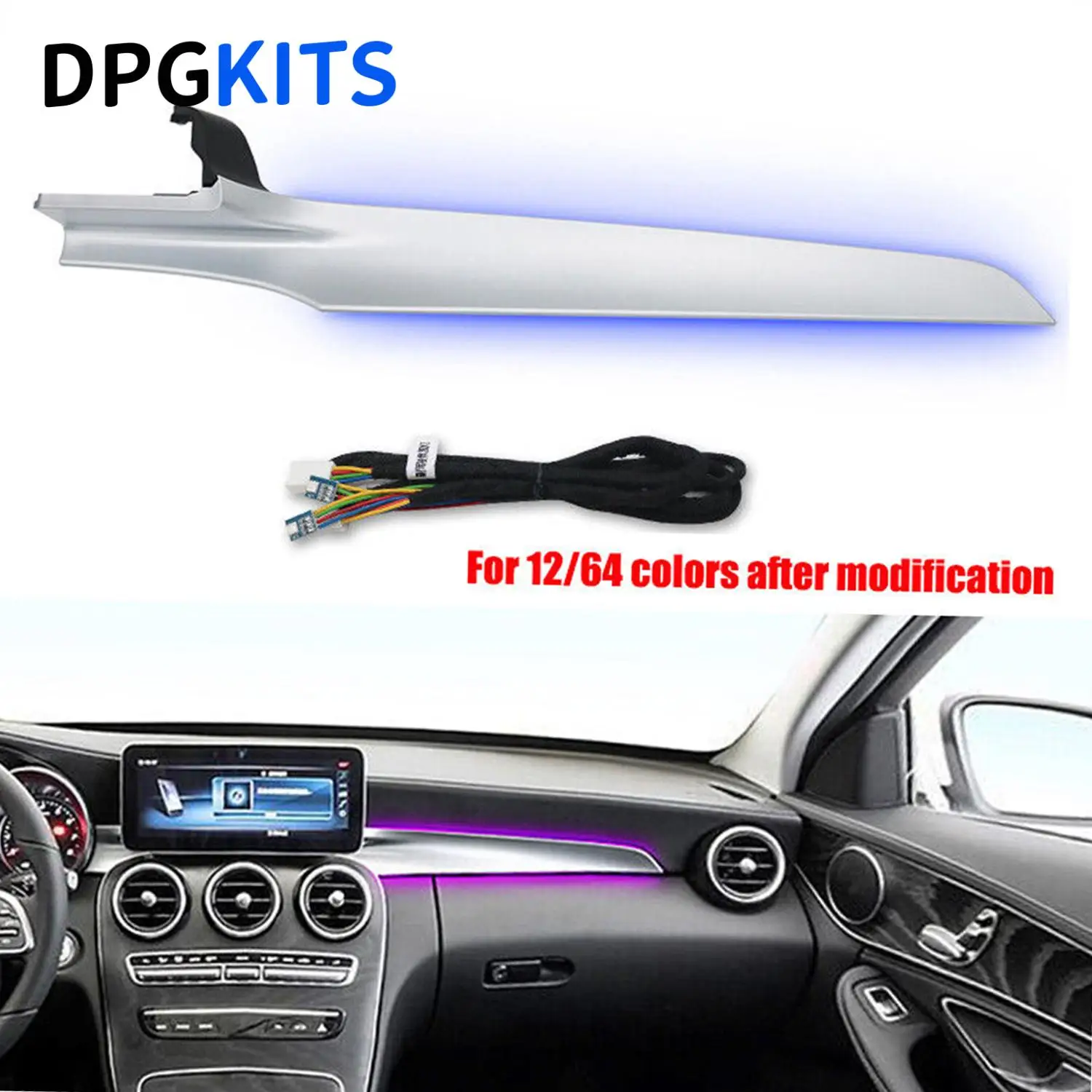 

12/64 colors Co-pilot Ambient Light Atmosphere Lamp For Mercedes Benz W205 X253