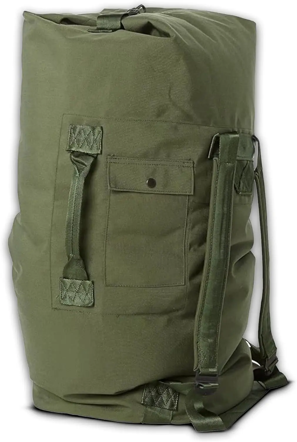 

Olive Drab Green Military Duffle Bag – 70 lb Water Resistant Nylon Gym Travel Bag with Padded Straps