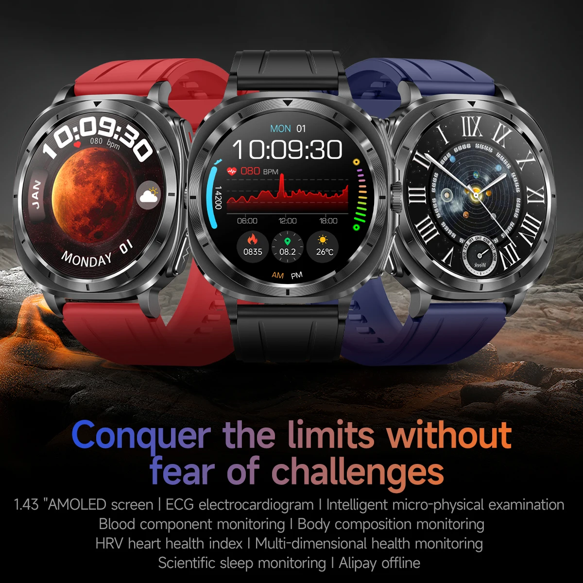 2026 Fashion New Expert level Health ECG+PPG Laser Monitor Uric Acid Smart Watch Men Blood Fat Blood Pressure NFC HD Call Watch