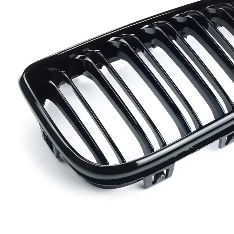 2015-2017 سباق مصبغة لسيارات BMW F20 F21 120i LCI 1 Series 2015 2016 2017 لامع أسود الجبهة الكلى شواء مصبغة 2 شرائح #4