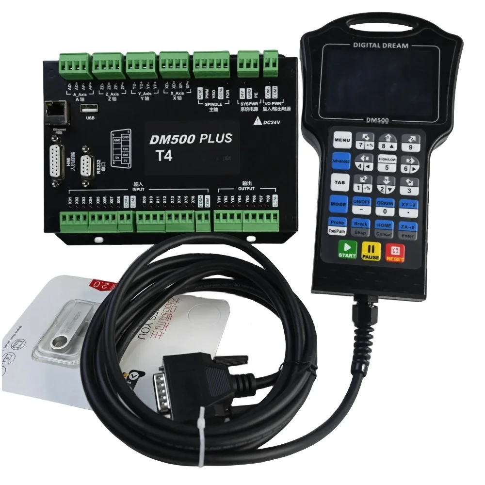 DM500Plus 4axis CNC Handle Motion Controller M150 500KHz Pulse U-disk Read G-CODE for Stepper Motor CNC Engraving Control System