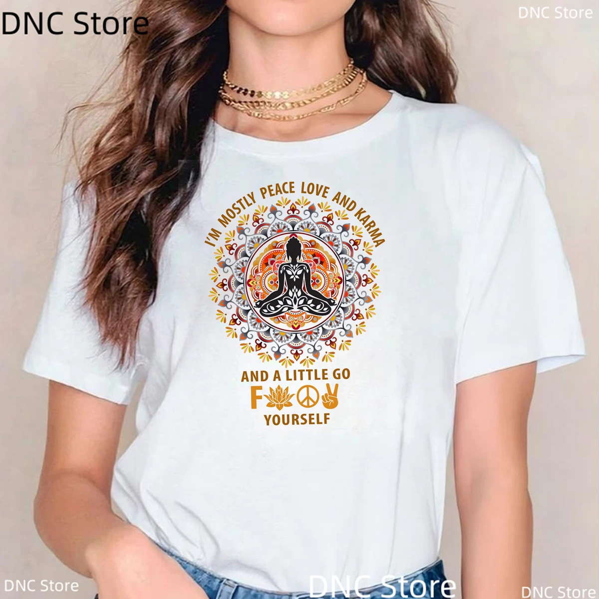 Women's T-shirt Buddha Mystic Butterfly Zen Print T shirt femme Fashion Harajuku Women's Tshirt Buddha Meditation Yoga T-shirt