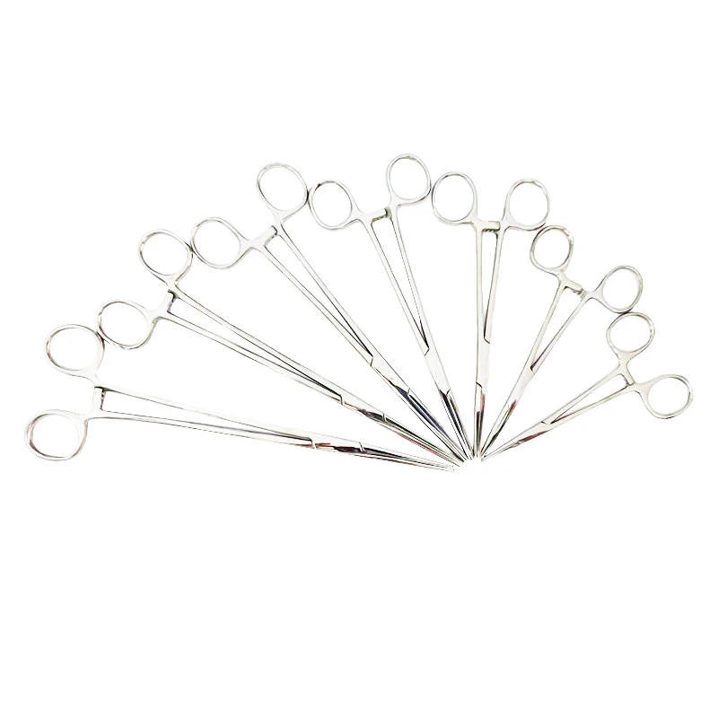 Stainless Steel Hemostatic Forceps Vascular Forceps Surgical Clips Straight Elbow Large and Small Mosquito Clips Complete Models