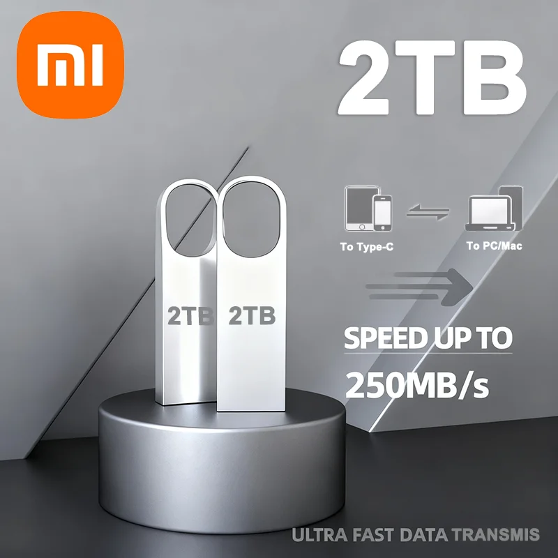 Xiaomi 2 تيرا بايت 1 تيرا بايت الأصلي المعادن USB الذاكرة عصا USB 3.0 نقل عالي السرعة محركات أقراص فلاش USB 512 جيجابايت 128 جيجابايت مقاوم للماء بندريف
