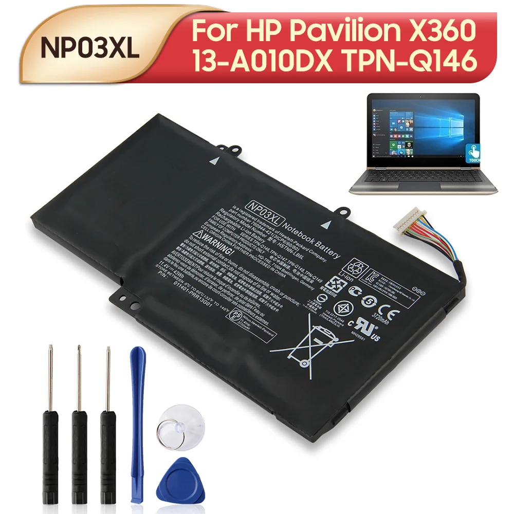 

Оригинальный сменный аккумулятор NP03XL для HP Pavilion X360 13-A010DX HSTNN-LB6L TPN-Q146, 43 Втч, аккумуляторы