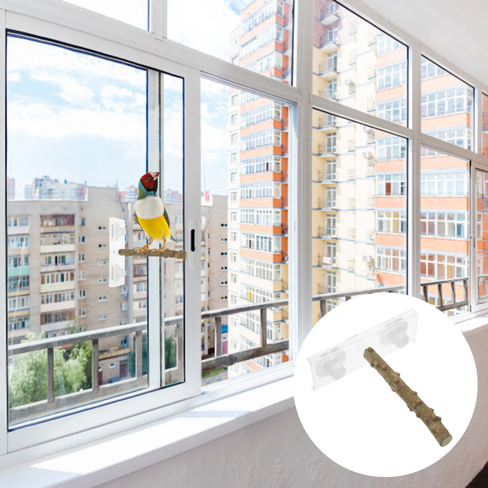 

Portable Grind Stick Bird Perch Stand Suction Cup Mount For Parrot Budgie Canaries Pet Cage Play Rod Climbing