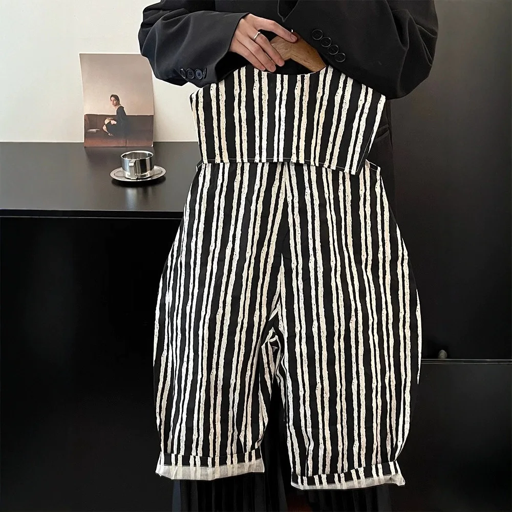 2025 New Summer Children's Rompers for Boys and Girls Sailor Collar Pants Girls' Stylish Contrast Striped Jumpsuit Kids Clothing