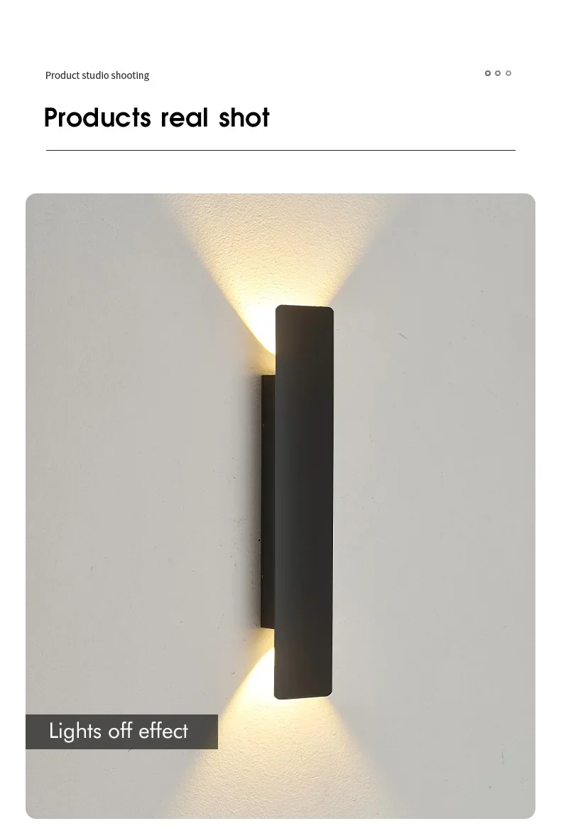 Outdoor Waterproof Wall Lamp Modern LED Lamp Black White Aluminum Up Lower Light Wall Lamps Waterproof IP65 110V 220V Fixtures