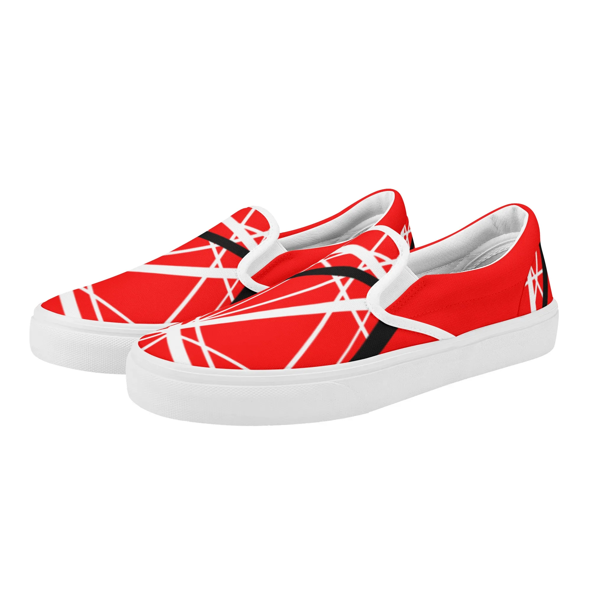 Van Evh 1984 Stripes Halen White No Laces Loafers Fashion Casual Canvas Shoes Mens Womens Teenager Sneaker For Travel Walk