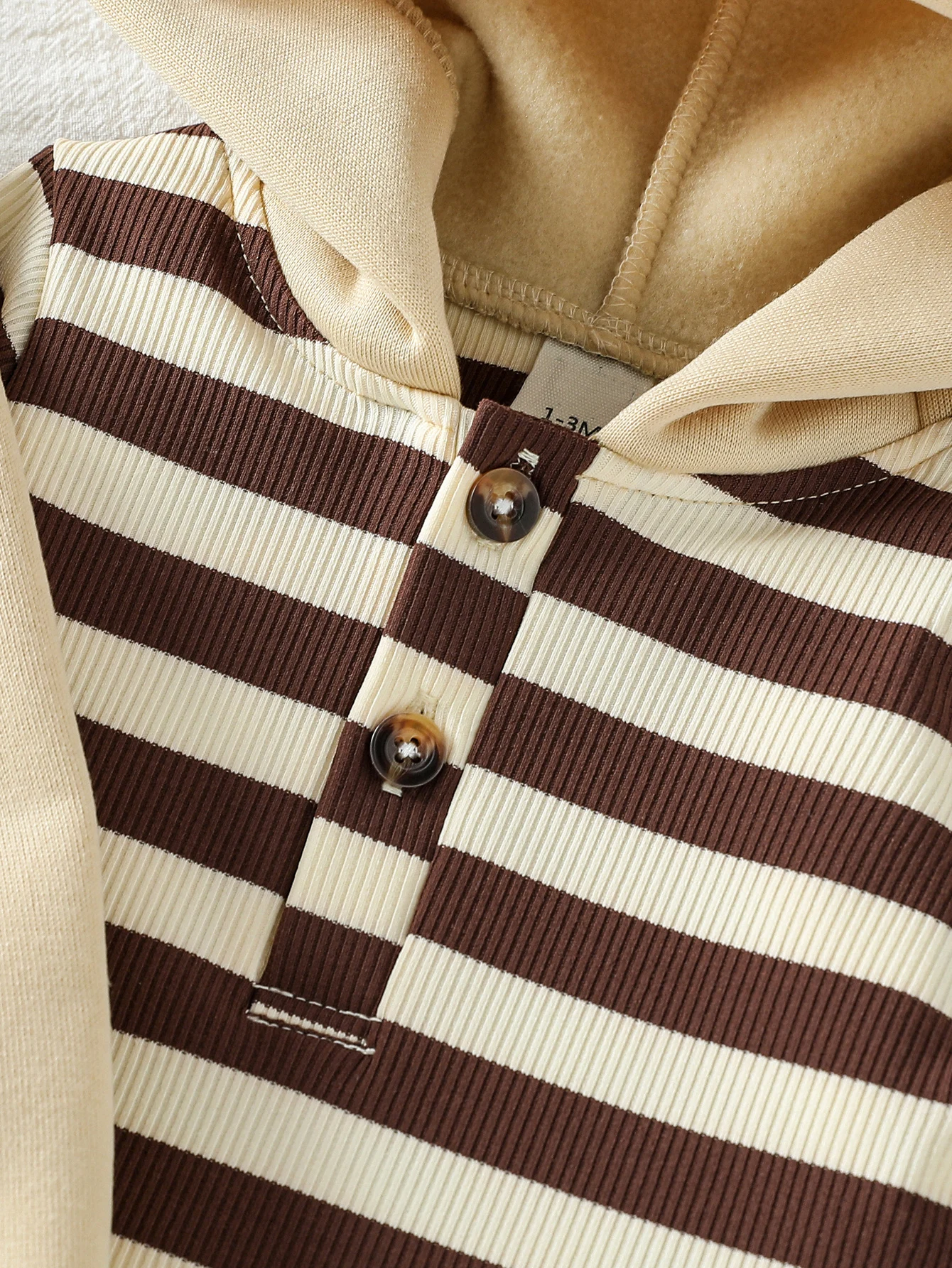 طفل رضيع مجموعة ملابس عصرية طويلة الأكمام مخطط مقنعين البلوز المطرزة الدب وزرة 2 قطعة وتتسابق ملابس لطيف #4