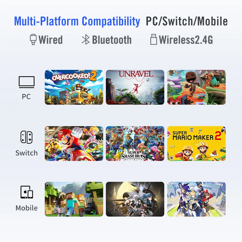 기존 Flydigi Dune Fox 무선 게임 컨트롤러 게임 패드 트리거 스마트 핸들 지원 PC/스위치/모바일 게임 핸들 조이스틱