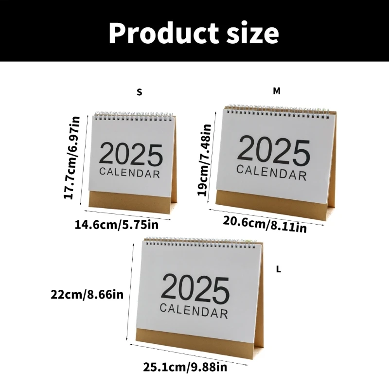 Calendarios escritorio 2025 Calendario permanente Calendario escritorio simple para oficina escuela