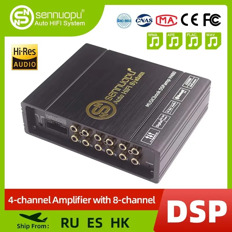 

Sennuopu Car DSP Processor 4 Channel Amplifier 8 Channels Digital Sound Processors with LCD Remote Controller