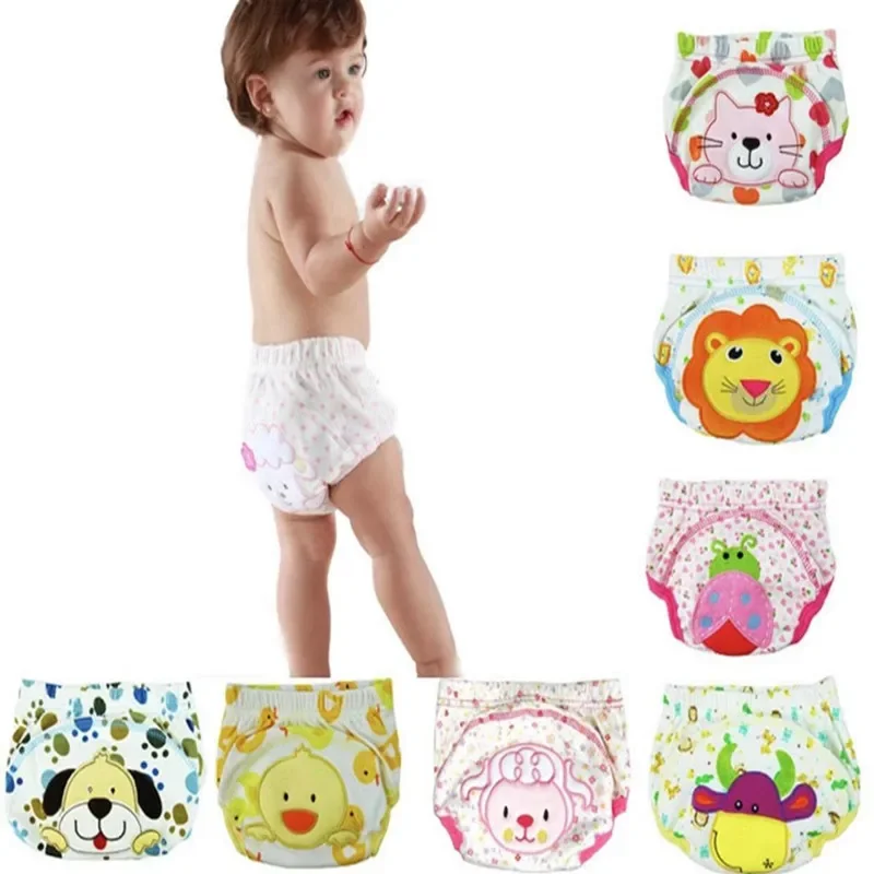 

3PCS Baby Bare Cloth Diapers Unisex Reusable Washable Infants Children Cotton Cloth Training Panties Nappies Changing