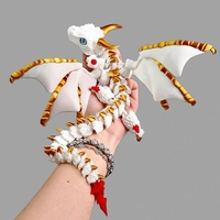 New 3D Printed Wyvern Dragon with Wings Simulation Model Gift Articulated Dragons Fidget Dragons Desktop Ornaments