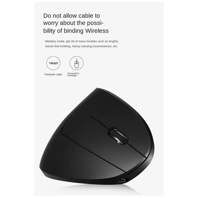 doyou Wireless 2.4G Vertical Vertical Mouse Mute RGB Gaming Mouse Office Mouse Ergonomic for PC Laptop White