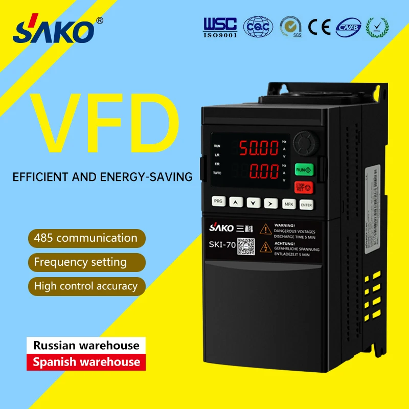 VFD inverter 0.75/1.5/2.2/3/4/5.5kw 220v and 380v frequency converter