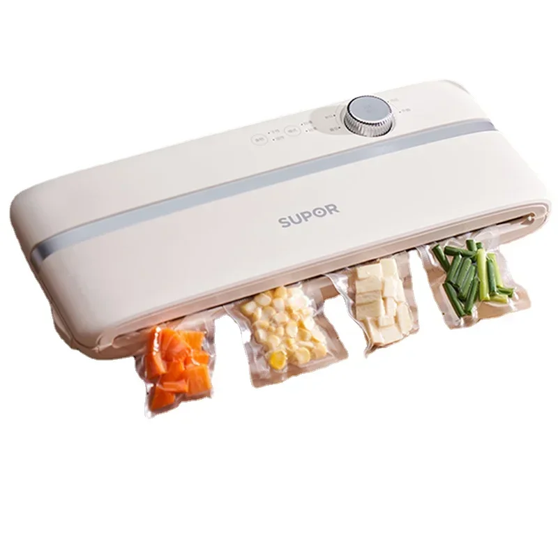 Máquina de embalagem de alimentos doméstica pequena a vácuo, selagem de plástico evacuado, preservação seca e úmida