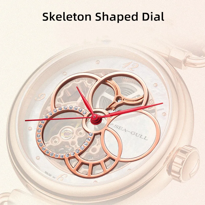 2022 New Seagull Mechanical Watch Mother-of-Pearl Hollow Women\'s Mechanical Watch reloj mujer Watch For Women 6142KL