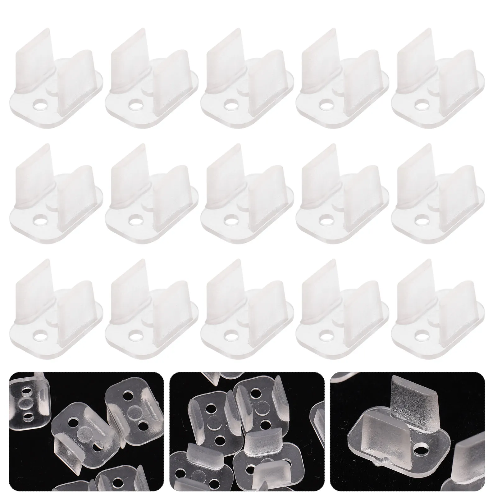 100Pcs Ultra-Thin LED Strip Light Clips Pc Material Single Screw Design Easy Install Fixing Clips for 6-7Mm Soft Hard Light
