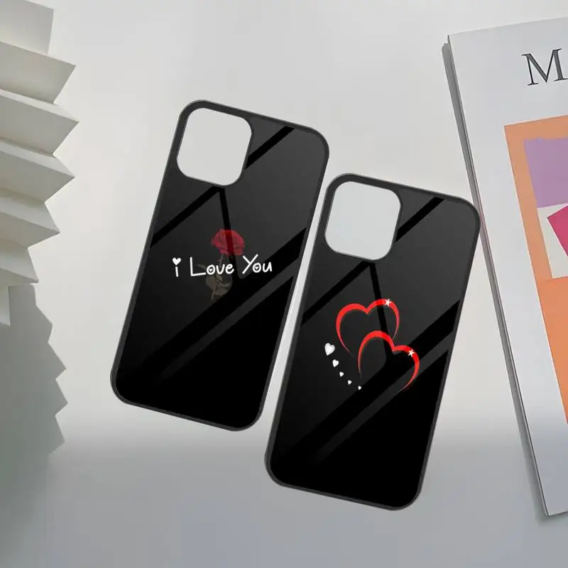 Cute Love Heart Phone Case PC+TPU For Iphone Apple 12 Pro Max 11 13 14 Mini 6S 7 8 Plus X Xs XR Back Cover