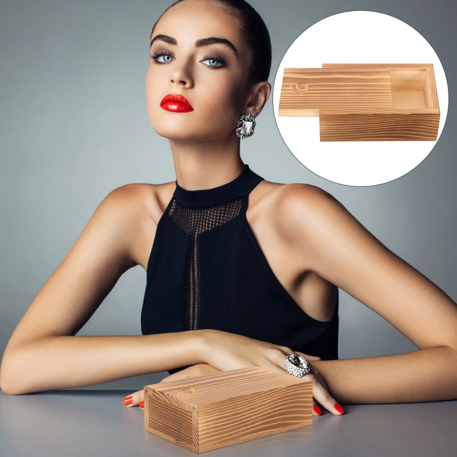 

Деревянный футляр для ювелирных изделий, простой дизайн, универсальный контейнер для хранения, серьги, подвески, ножные браслеты, ожерелья, браслеты, профессиональные