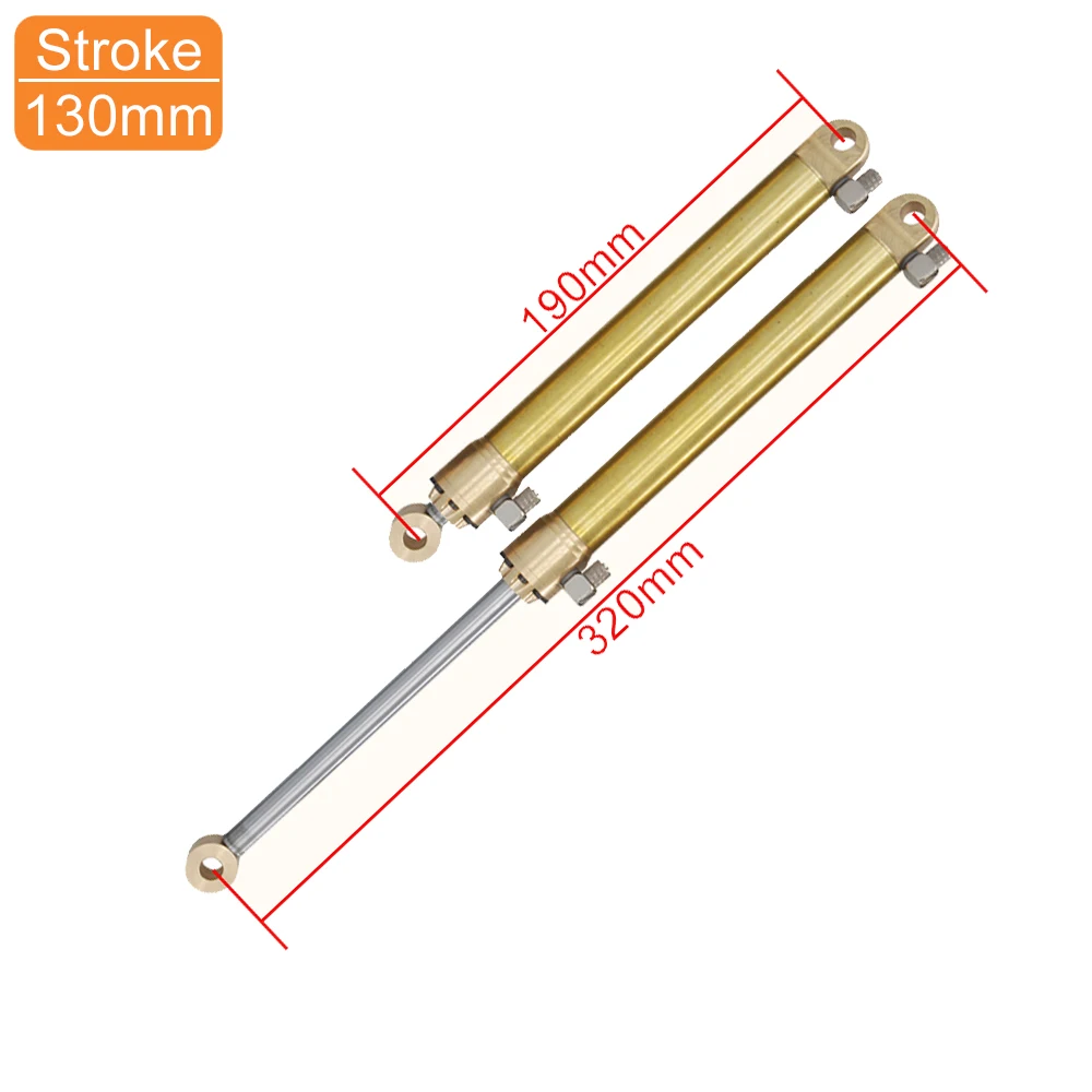 20mm Grote Olie Cilinder 30/50/70/90/110/130/140/150mm Slag Voor 1:10 1:12 RC LESU Kabolite Hydraulische Graafmachine Model Onderdelen