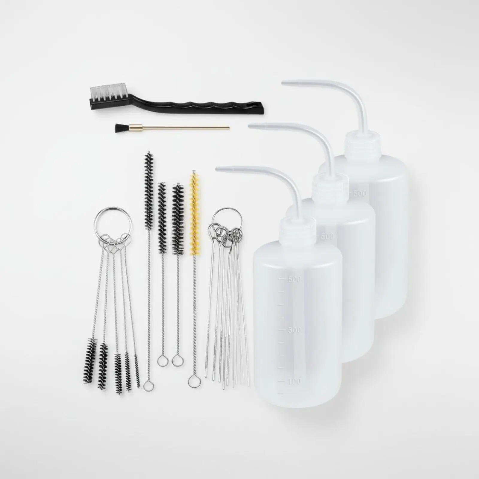24 Pieces Spray Cleaning Set Graduated Bottles Paint Maintenance Kit Spray Tip Brush and Bottle Set