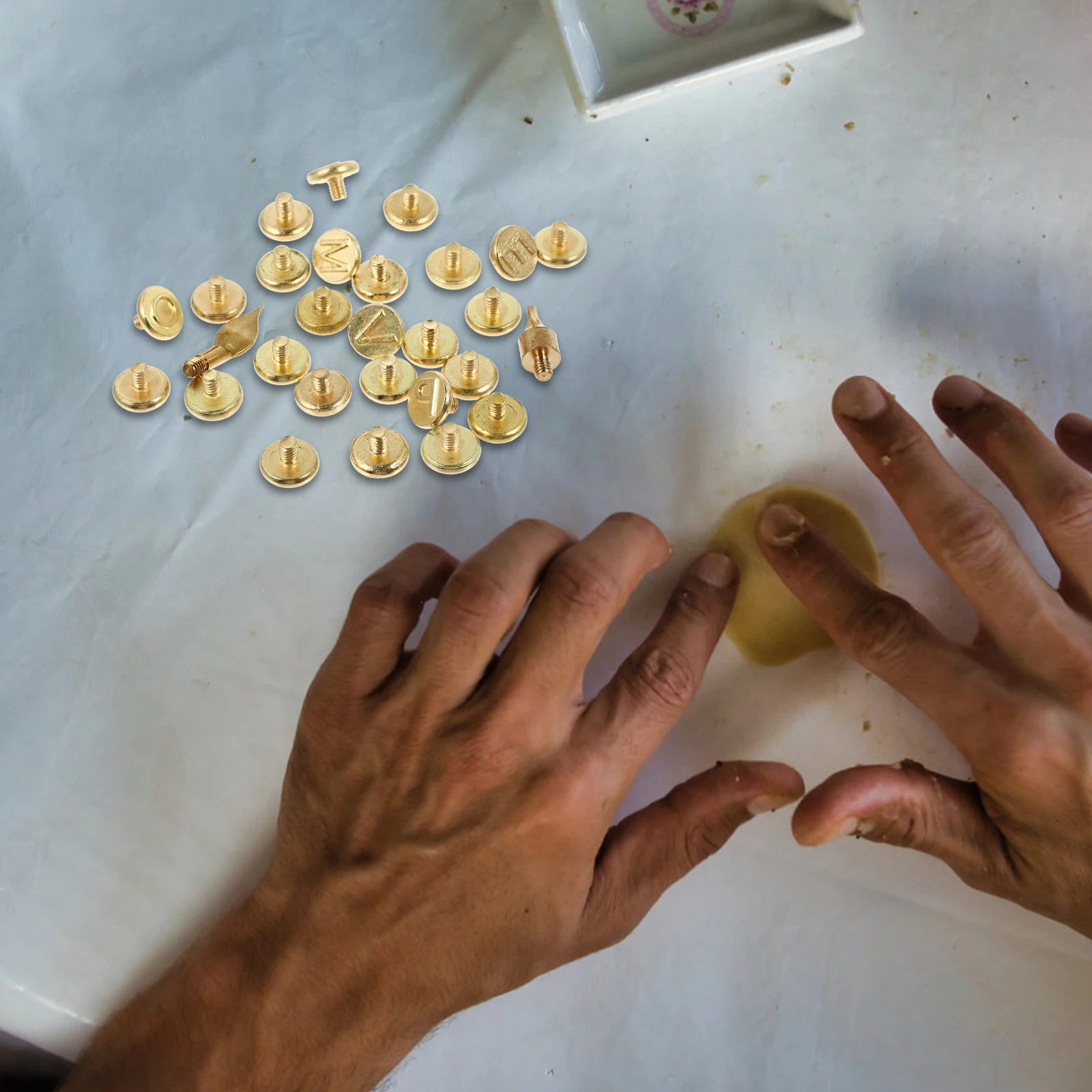 

26 Letters Copper Soldering Iron Tips Set Heat Stamp Wood Burning Pen Tool DIY Craft Pyrography Working Engraving Art Supplies