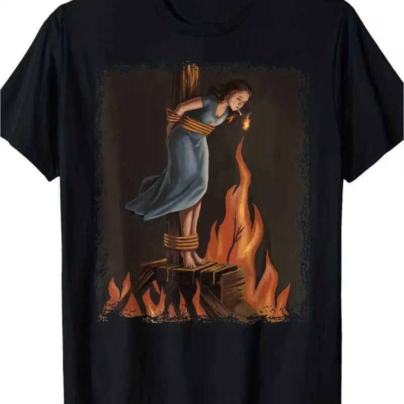 Men's Fun Gothic Style Witch Cigarette Lighting Cult T-shirt Summer New Unisex T-shirt