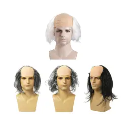 Balding Wig Balding Crazy Scientists Wig for Theme Parties Stage Performance Pro