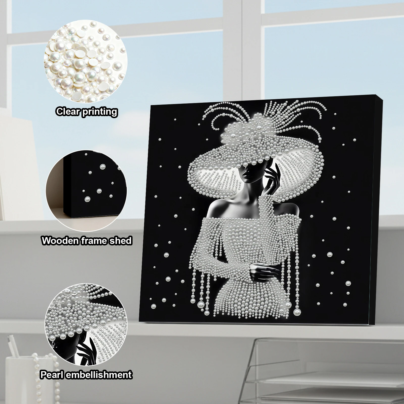 

Наборы для творчества DIY: Жемчужные картины для взрослых и начинающих, декор для дома, картины из жемчужных бусин, 30x30 см, с рамкой