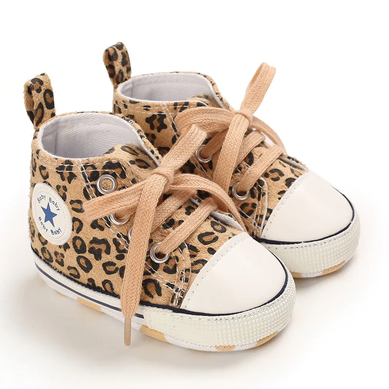 Classic Baby Shoe Boy Girl Leopard Baby Cute Animal Casual Flat Sneaker First Baby Ankle Boot Cotton Non-slip First Walkers Shoe