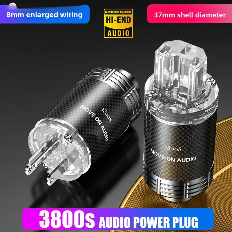 Mufeng 3800S Copper Carbon Fiber Rhodium Plated Audiophile Grade American Standard National Standard HIFI Power Cord Plug Tail
