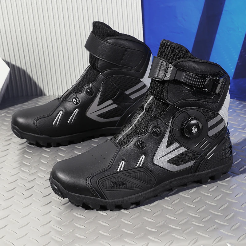 

Men's Motorcycle Protective Boots 2024 New Motos Off Road Races Crashproof Protect Cycling Shoes Motorbike Non-slip Riders Shoes