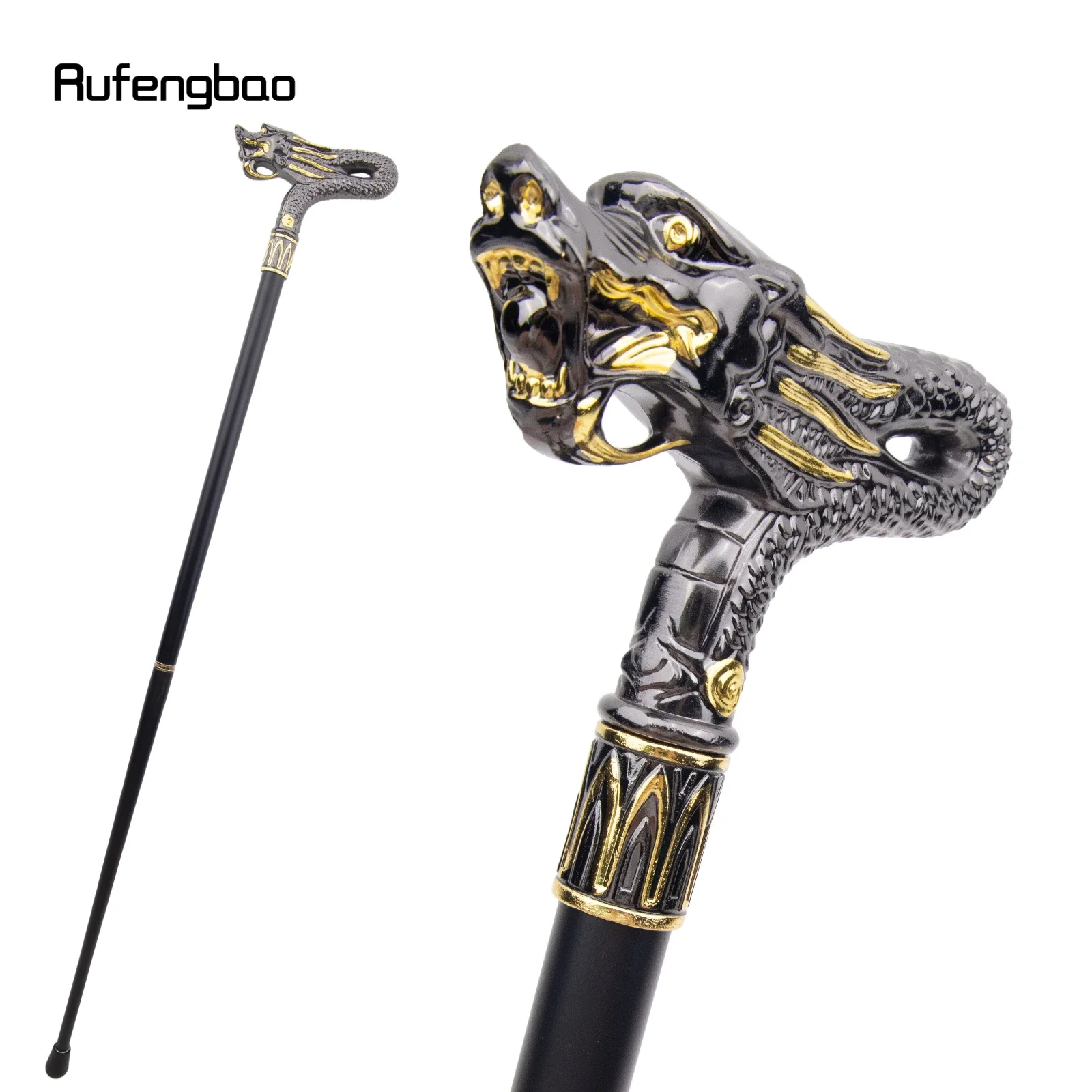Golden Black Dragon Fashion Walking Stick Decorative Stick Cospaly Vintage Party Fashionable Walking Cane Crosier 94cm